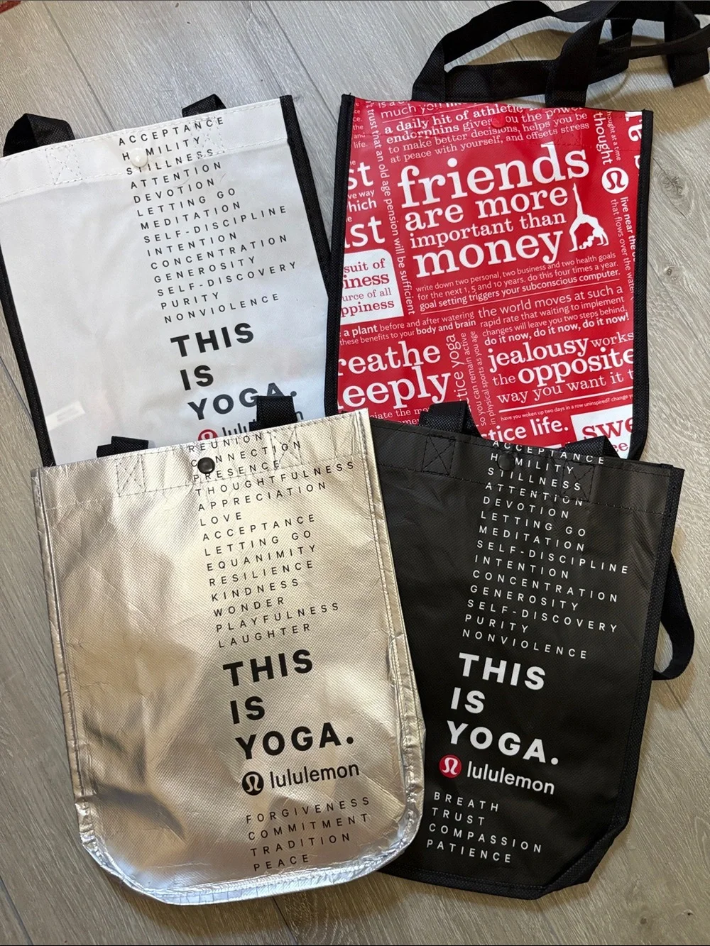 yoga tote bag lululemon Small Reusable Gym (This is Yoga, Black) A total cinch Lululemon Yoga Tote - The